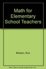 Math for Elementary School Teachers