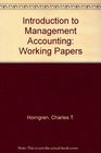 Introduction to Management Accounting Working Papers