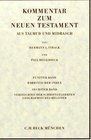 Kommentar zum Neuen Testament 6 Bde Bd5/6 Rabbinischer Index Verzeichnis der Schriftgelehrten geographisches Register