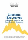 Choosing Executives A Research Report on the Peak Selection Simulation