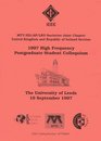1997 High Frequency Postgraduate Student Colloquium The University of Leeds 19 September 1997