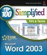 Word 2003  Top 100 Simplified Tips  Tricks