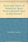 Facts and Dates of American Sports From Colonial Days to the Present Key Information about Sporting Events in the United States