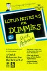 Lotus Notes 45 for Dummies Quick Reference