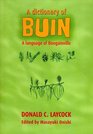 A Dictionary of Buin A Language of Bougainville