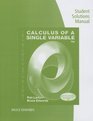 Student Solutions Manual for Larson/Edwards' Calculus of a Single Variable 10th