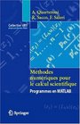 Mthodes numriques pour le calcul scientifique Programmes en MATLAB