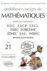Problemes corriges mathematiques hec option scientifique t21 best of 19982001