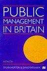 Public Management in Britain