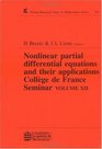 Nonlinear Partial Differential Equations and Their Applications College de France Seminar Volume XII