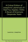 A Critical Edition of Josephine Lawrence's 'if I Had Four Apples' 1935 A Novel of America's Depression Years