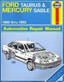 Haynes Repair Manual Ford Taurus and Mercury Sable 19861992 Automotive Repair Manual