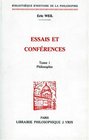 Essais et conferences Tome 1 Philosophie