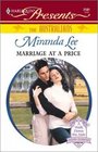 Marriage at a Price (Australians) (Harlequin Presents, No 2181)