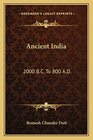 Ancient India 2000 BC To 800 AD