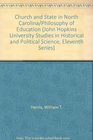 Church and State in North Carolina/Philosophy of Education