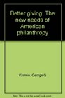 Better giving The new needs of American philanthropy