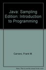 Java Introduction to Programming Sampling Edition