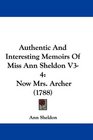 Authentic And Interesting Memoirs Of Miss Ann Sheldon V34 Now Mrs Archer