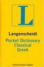 Langenscheidt's Pocket Dictionary Classical Greek