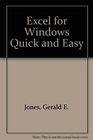 Excel for Windows Quick  Easy/Version 4