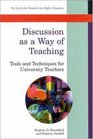 Discussion As a Way of Teaching  Tools and Techniques for University Teachers