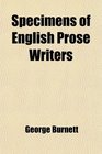 Specimens of English Prose Writers