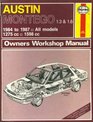 Austin Montego 13 and 16 198487 Owners Workshop Manual