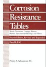 Corrosion Resistance Tables Metals Nonmetals Coatings Mortars Plastics Elastomers and Linings and Fabrics Fourth Edition Revised and Expanded  EO