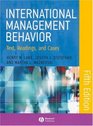 International Management Behavior Text Readings and Cases