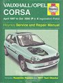 Vauxhall/Opel Corsa Service and Repair Manual 1997 to 2000