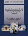 Cianciotti  v U S US Supreme Court Transcript of Record with Supporting Pleadings