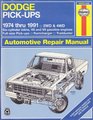 Dodge PickUps Automotive Repair Manual/1974 Thru 1991 2Wd and 4Wd SixCylinder Inline V6 and V8 Gasoline Engines FullSize PickUps Ramcharger