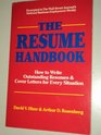 The Resume Handbook How To Write Outstanding Resumes and Cover Letters for Every Situation