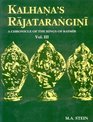 Kalhana's Rajatarangini Vol 3 A Chronicle of the Kings of Kashmir