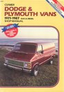 Dodge and Plymouth Caravan Mini Ram Van Voyager 1984 1987 Shop Manual