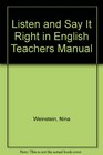 Listen and Say It Right in English Teachers Manual