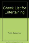 Check List for Entertaining