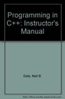 Programming in C Instructor's Manual