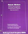 The Writer's Craft Quick Writes Writing Prompts for Assessment Practice Purple Level Grade 12