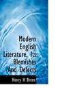 Modern English Literature Its Blemishes And Defects