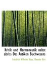 Kritik und Hermeneutik nebst abriss Des Antiken Buchwesens