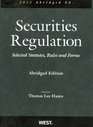 Securities Regulation Selected Statutes Rules and Forms 2012 Abridged