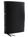 NKJV Reference Bible Wide Margin Large Print Premium Goatskin Leather Black Premier Collection Red Letter Comfort Print Holy Bible New King James Version