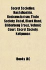 Secret societies Assassins Rosicrucianism Thule Society Cabal Black Hand Bilderberg Group Vehmic court Secret society Katipunan