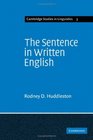 The Sentence in Written English A Syntactic Study Based on an Analysis of Scientific Texts