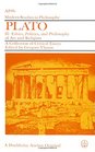 Plato A Collection of Critical Essays Ethics Politics and Philosophy of Art and Religion v 2