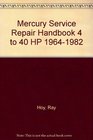 Mercury ServiceRepair Handbook 4 to 40 Hp 19641982