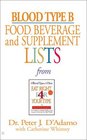 Blood Type B Food Beverage and Supplemental Lists
