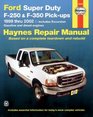 Haynes Repair Manuals Ford Super Duty F250  350 Pickups 19992002